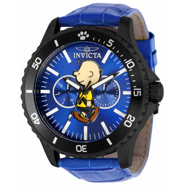 INVICTA Men's Character Collection Snoopy Charlie Brown Blue 48mm Watch + Free Straps