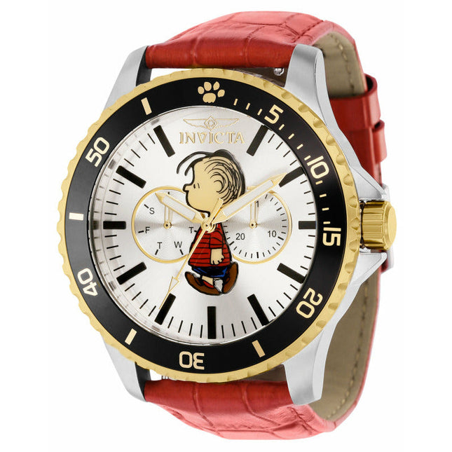 INVICTA Men's Character Collection Snoopy Linus Silver/Red 48mm Watch + Free Straps
