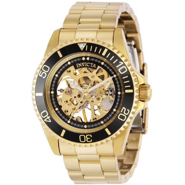 INVICTA Men's Pro Diver Automatic 43mm Gold Skeleton Watch