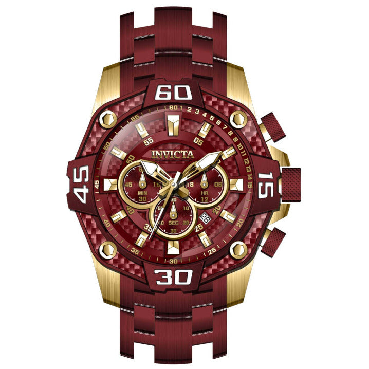 Red and gold invicta on sale watch