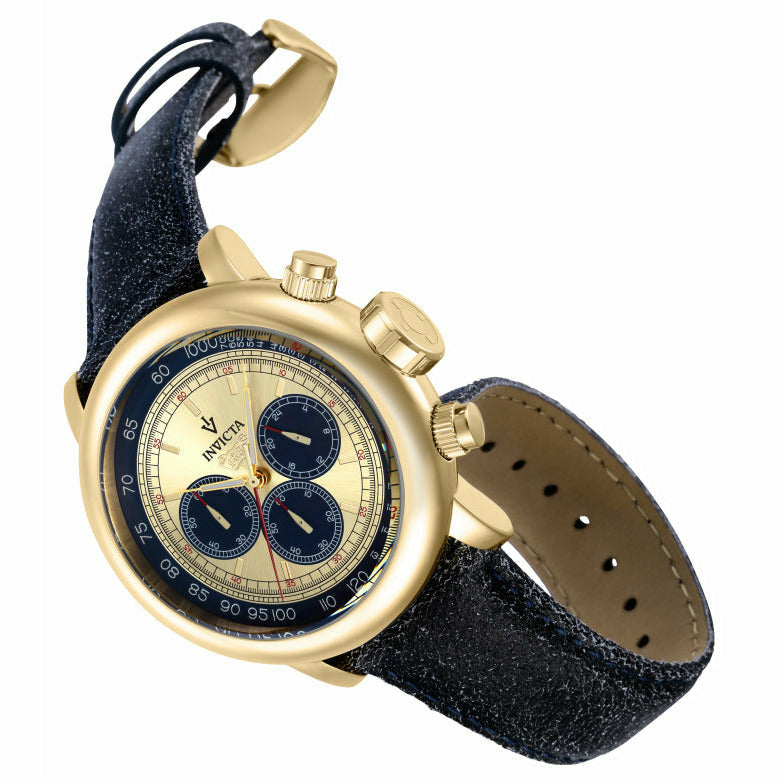 INVICTA Men's Vintage Chronograph Blue/Gold Watch