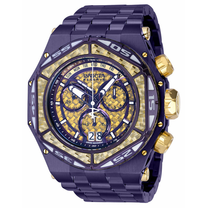 INVICTA Men's Carbon Hawk Chronograph Purple/Gold 54mm Watch