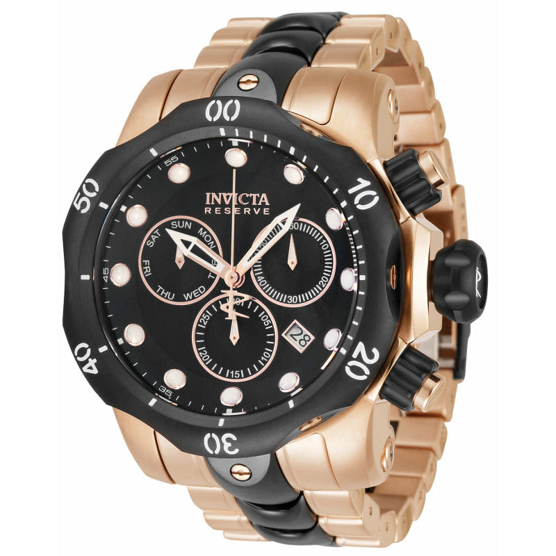 INVICTA Men's Venom Chronograph 1000m Steel Black/Rose Gold 54mm Watch