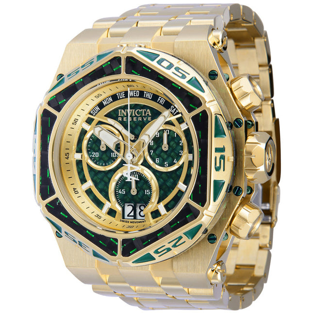INVICTA Men's Carbon Hawk Chronograph Gold/Green 54mm Watch