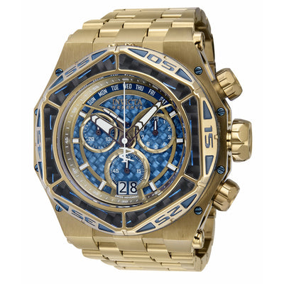 INVICTA Men's Carbon Hawk Chronograph Gold/Khaki/Blue 54mm Watch