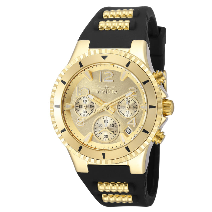 INVICTA Women's SPORT Elitist Gold / Black Silicone Chronograph Watch