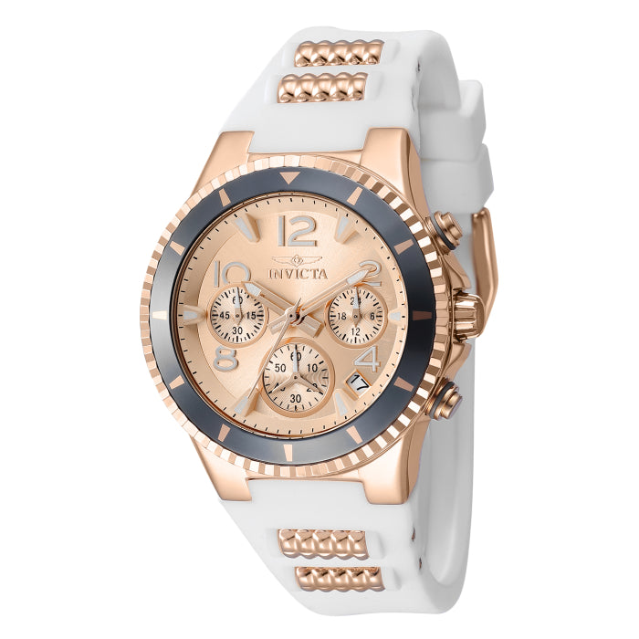 INVICTA Women's SPORT Rose Gold / White Silicone Chronograph Watch