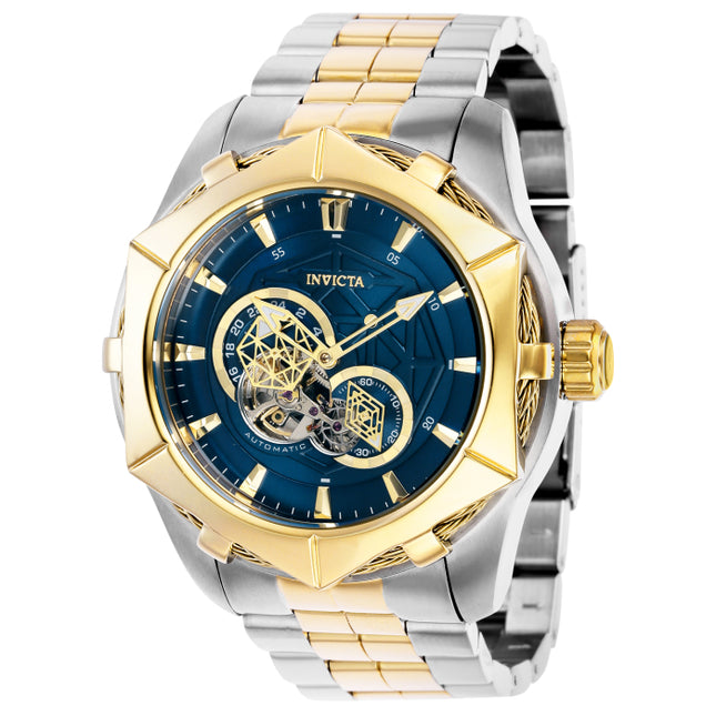 INVICTA Men's Bolt Automatic Turbine Two Tone/Navy Steel Cable 51mm Watch