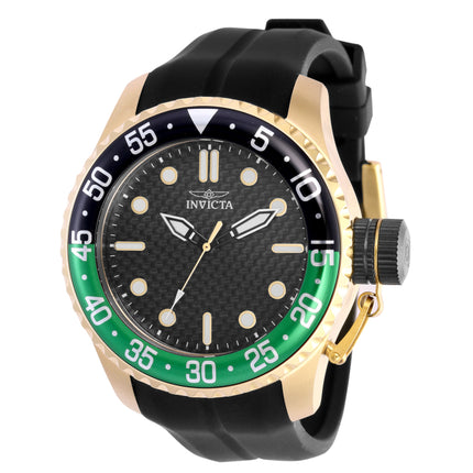 INVICTA Men's Russian Pro Diver 50mm Carbon Dial Gold / Sprite 100m Watch