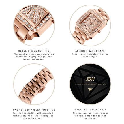 JBW Cristal 28 Rose Gold + Bracelet Watch