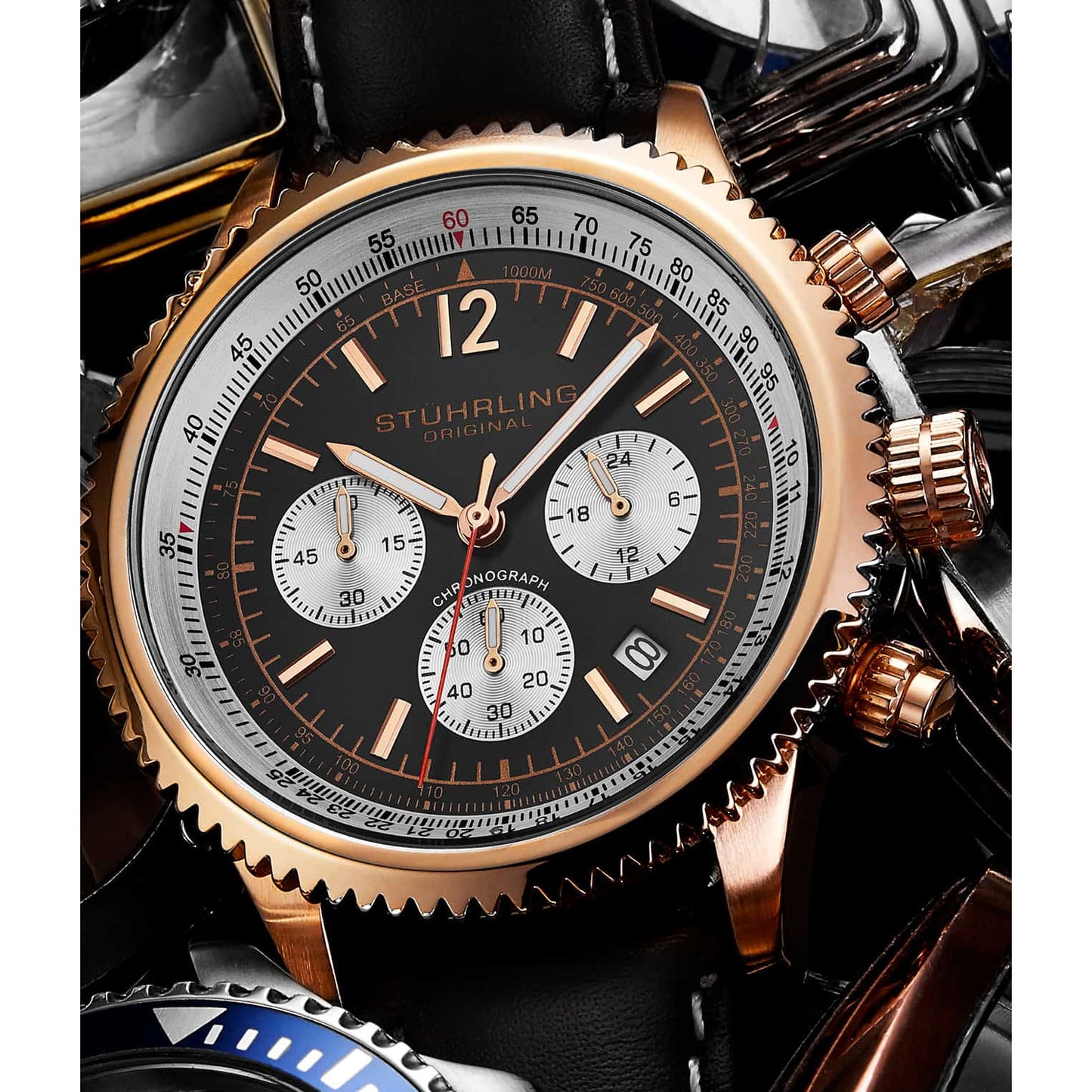 STUHRLING ORIGINAL Monacco 4015 Quartz Chronograph Watch