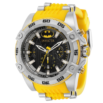 INVICTA Men's DC Comics Batman Gotham City Ltd Edition Chronograph 50mm Watch Silver/Yellow