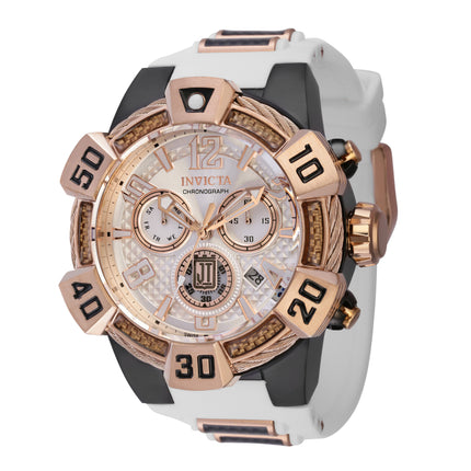 INVICTA Men's Jason Taylor JT 52mm Suisse Rose Gold Snow Steel Infused Chronograph Watch