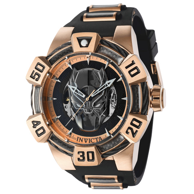 INVICTA Men's Marvel Black Panther Automatic Rose Gold Limited Edition Chronograph Steel 52mm Watch