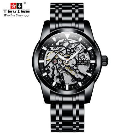 TEVISE Skeleton Classic II Steel Black Edition Watch