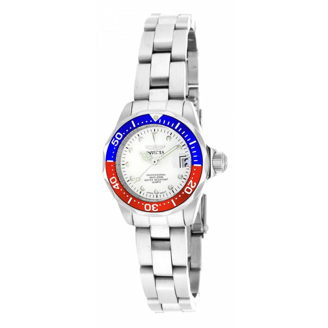 INVICTA Women's Pro Diver Petite 24.5mm Silver/White Pepsi Watch