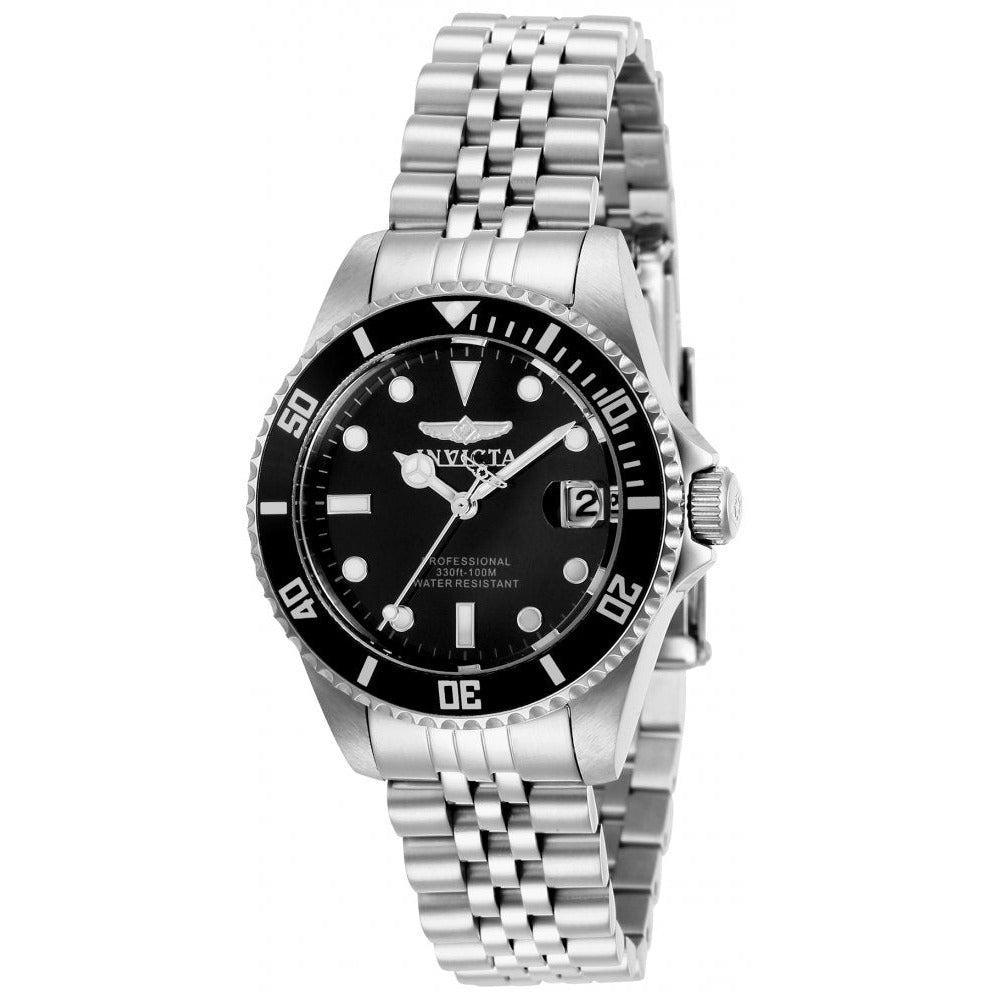 INVICTA Women's Pro Diver Lady 34mm 100m Jubilee Silver/Black Watch