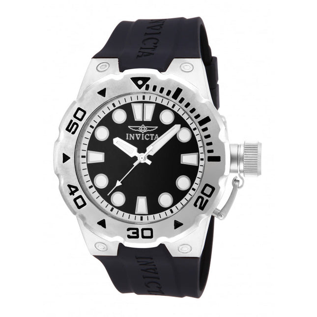 INVICTA Men's 51mm Pro Diver Chunky Silver/Black Silicone 200m Watch