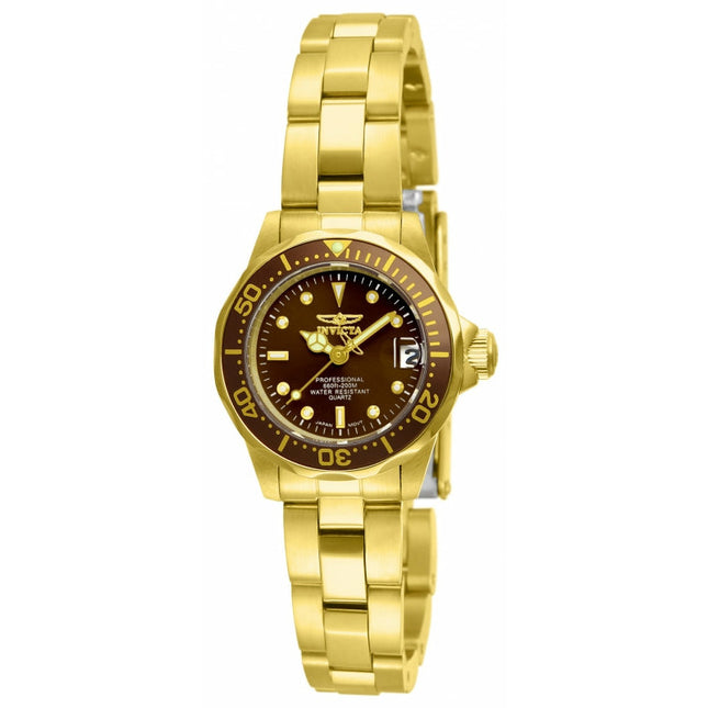 INVICTA Women's Pro Diver Petite 23.5mm Gold/Brown Watch