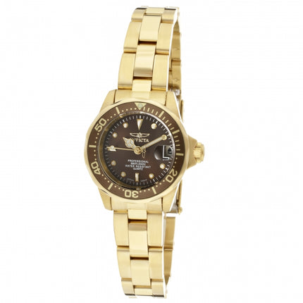 INVICTA Women's Pro Diver Petite 23.5mm Gold/Brown Watch