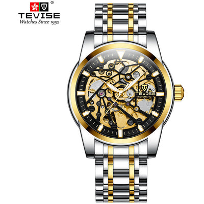 TEVISE Skeleton Classic II Steel Two Tone Black Watch