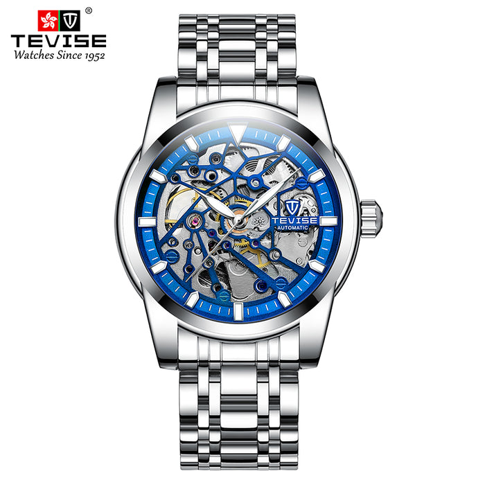 TEVISE Skeleton Classic II Steel Silver/Blue Watch