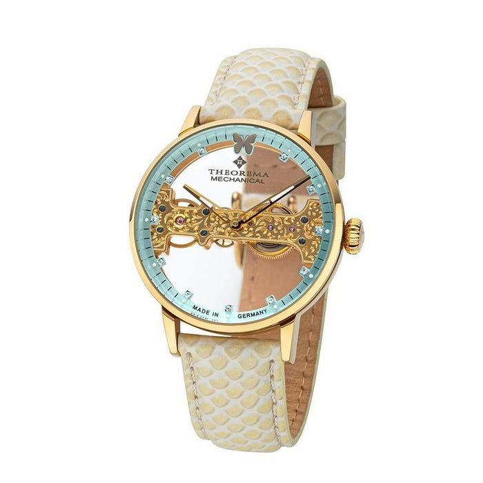 TUFINA GERMANY LADY BUTTERFLY THEOREMA GOLD | BEIGE TURQUOISE Watch