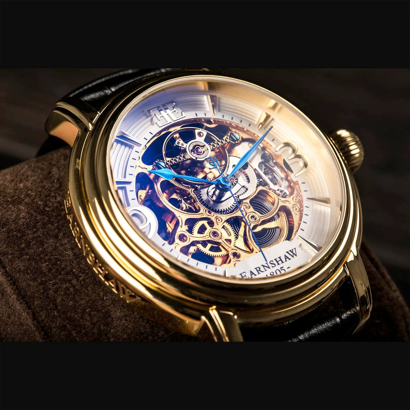 THOMAS EARNSHAW LONGCASE GRANDE SKELETON AUTOMATIC Sovereign Gold