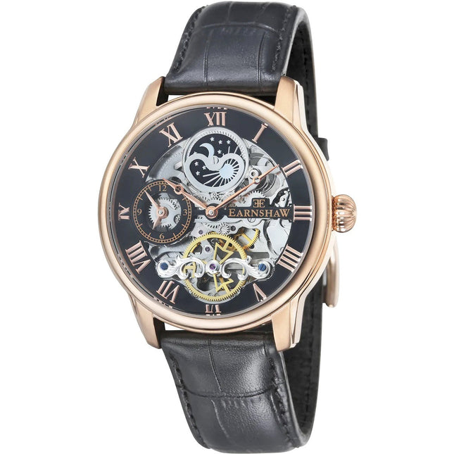 THOMAS EARNSHAW LONGITUDE DUAL TIME AUTOMATIC TUXEDO BLACK