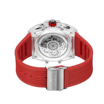 ONOLA Clear Series Plastic Transparent Mercato Quartz Chronograph Watch