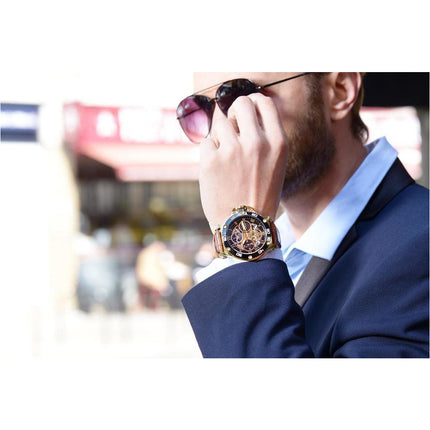 TUFINA GERMANY HAWAII PIONIER DUAL TIME GOLD | BLACK Watch