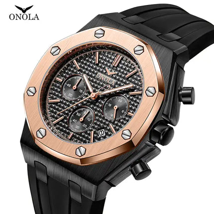ONOLA Octagon II Chronograph Silicone Strap Watch