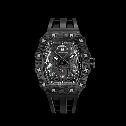 TSAR BOMBA Phantom Carbon Fiber Men's Automatic Watch TB8207CF Black