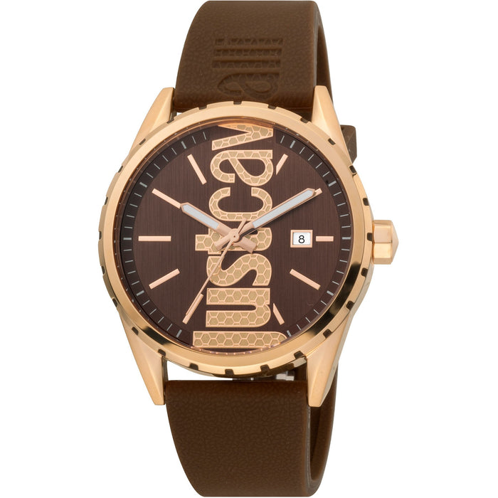 JUST CAVALLI Men's Classic Brown Silicone Watch