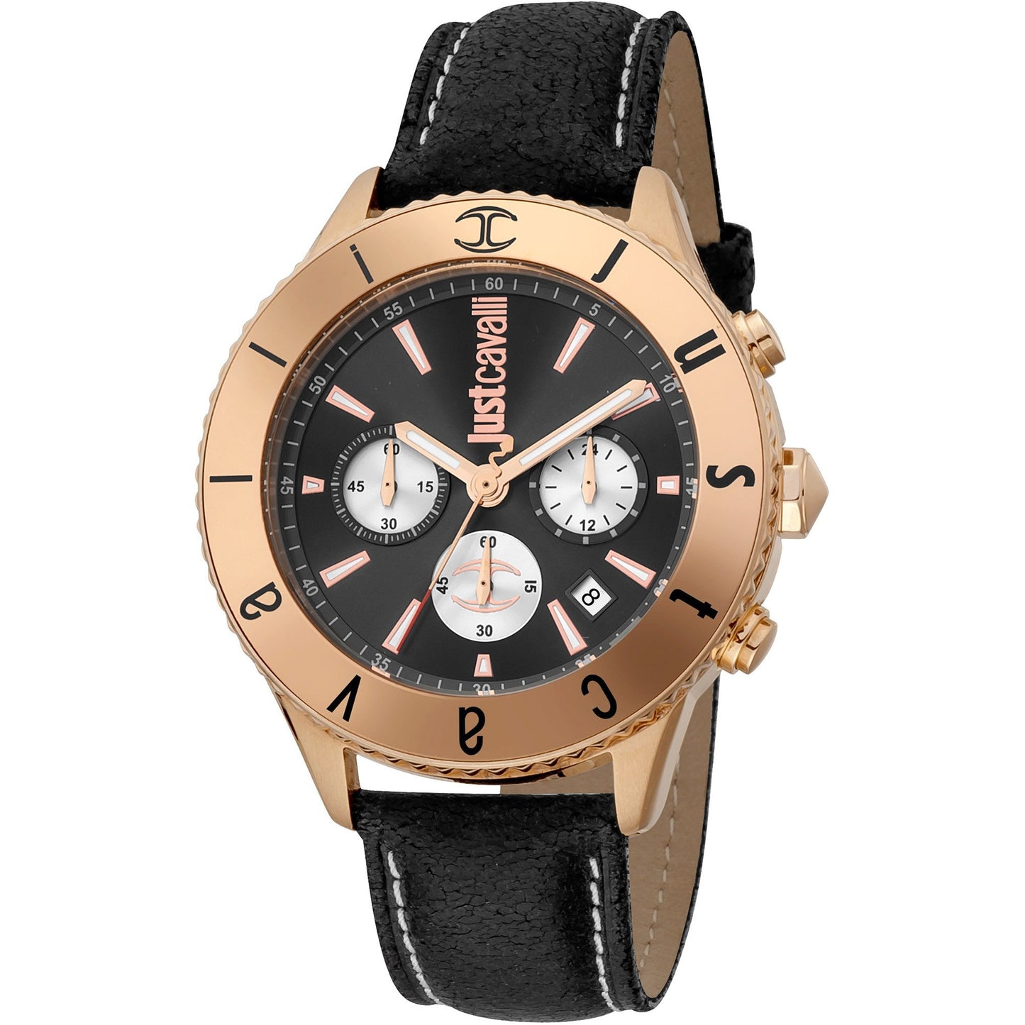 JUST CAVALLI Men's Archimedes Rose Gold/Leather Watch