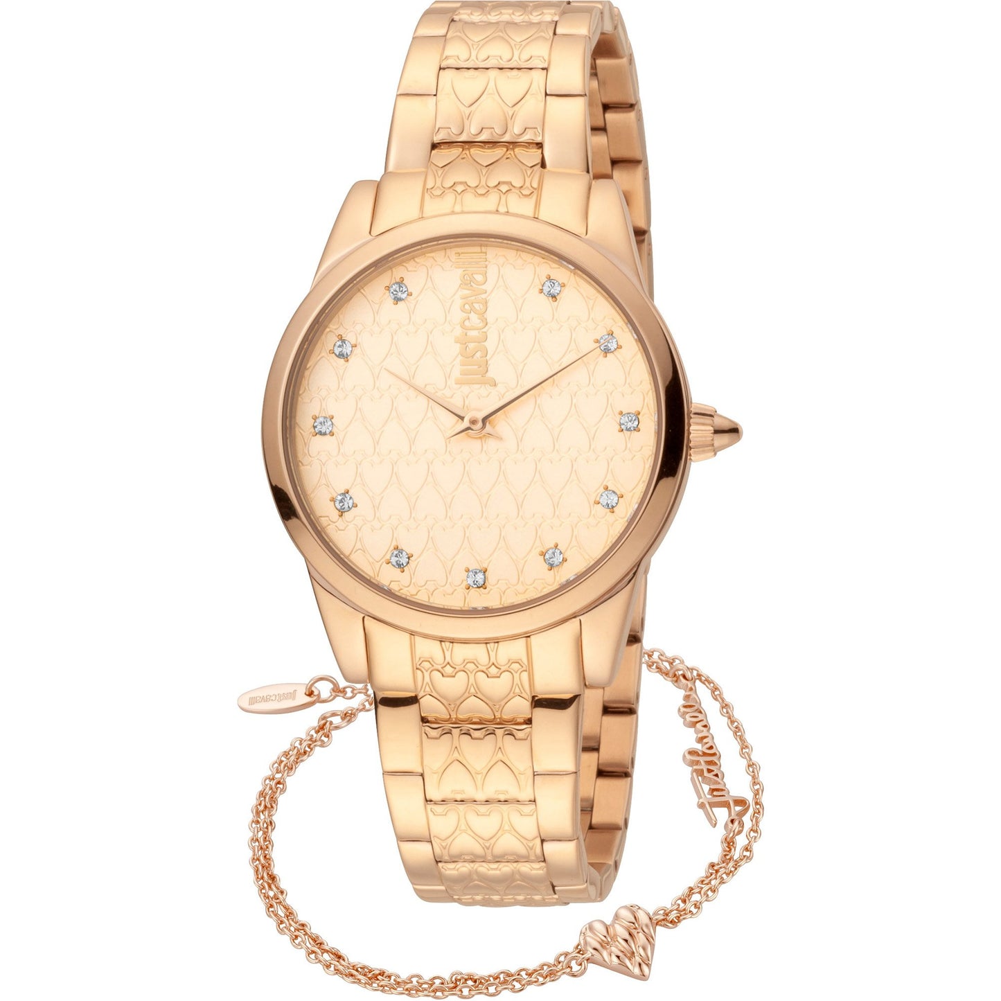 JUST CAVALLI Animalistic Diamante Zironia Rose Gold + Free Bracelet Watch