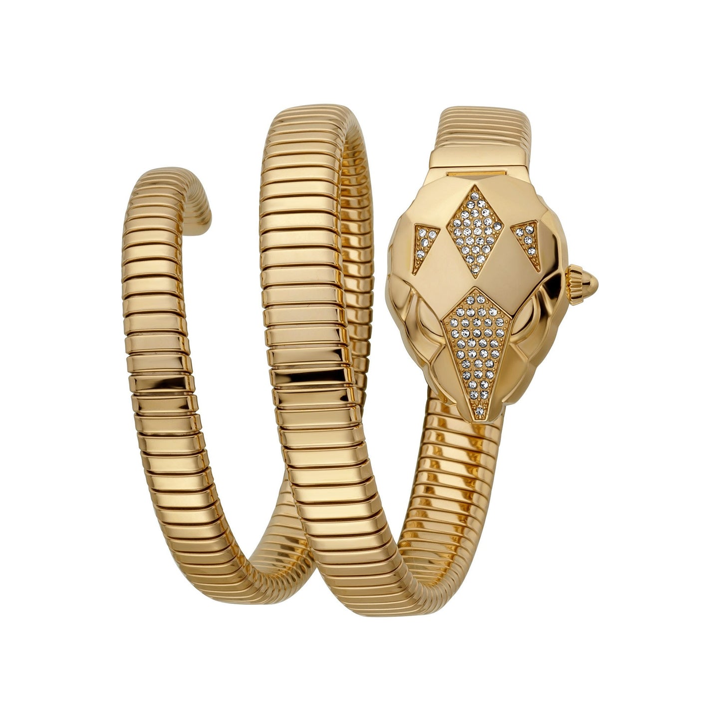 JUST CAVALLI Evellyn Snake Twist Gold Zirconia Watch