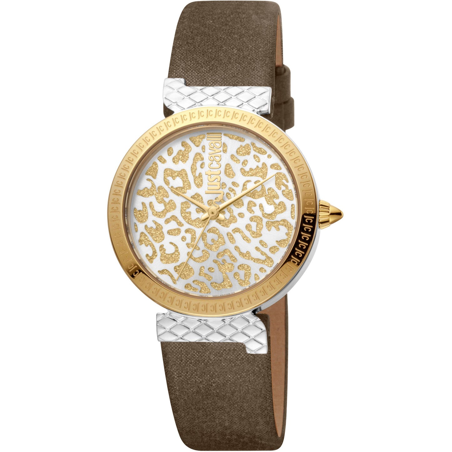 JUST CAVALLI Animalistic Baron Leather Gold/Leopard Watch