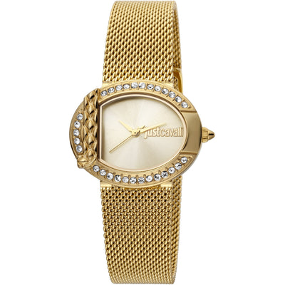 JUST CAVALLI Jungle Fever Steel Milanese Zirconia Gold Watch