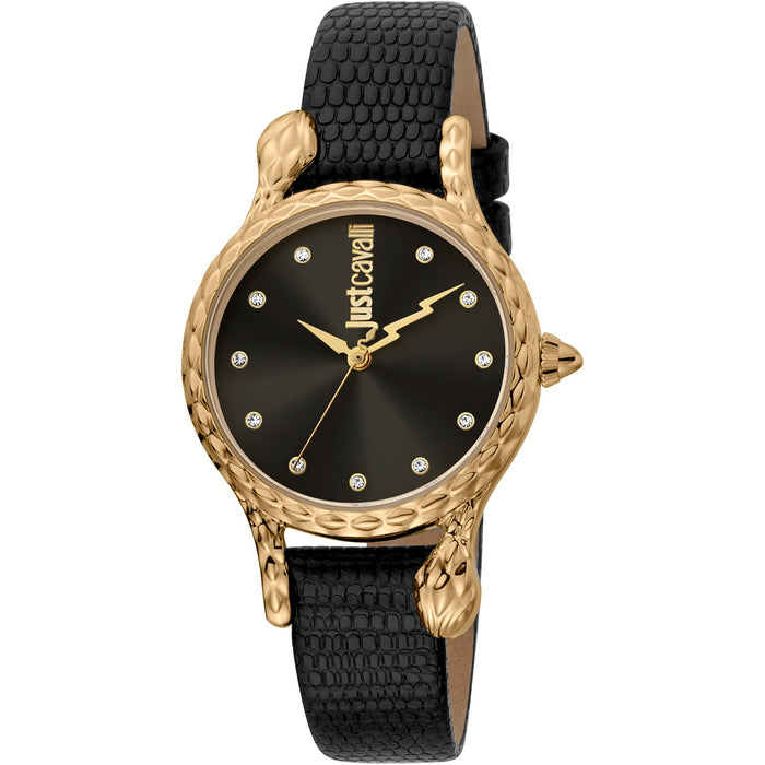JUST CAVALLI Elegance Serpentia Leather Gold/Black Watch