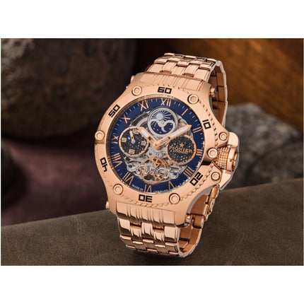 TUFINA GERMANY HAWAII PIONIER DUAL TIME STEEL ROSE GOLD Watch