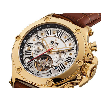 TUFINA GERMANY NEW YORK DIAMONDS PIONIER GOLD | BROWN Watch
