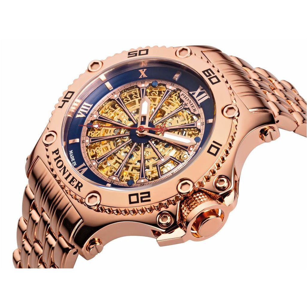 TUFINA GERMANY BARCELONA PIONIER STEEL ROSE GOLD | BLUE Watch