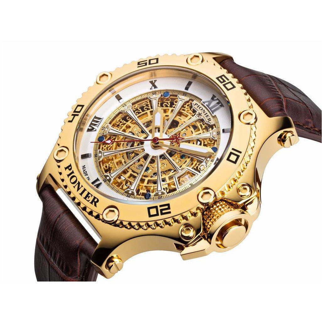 TUFINA GERMANY BARCELONA PIONIER GOLD | BROWN WHITE Watch