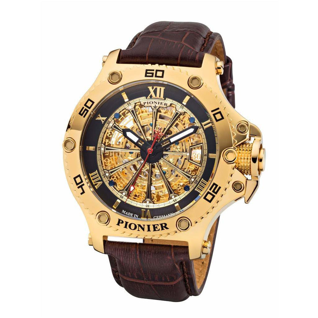 TUFINA GERMANY BARCELONA PIONIER GOLD | BROWN BLACK Watch