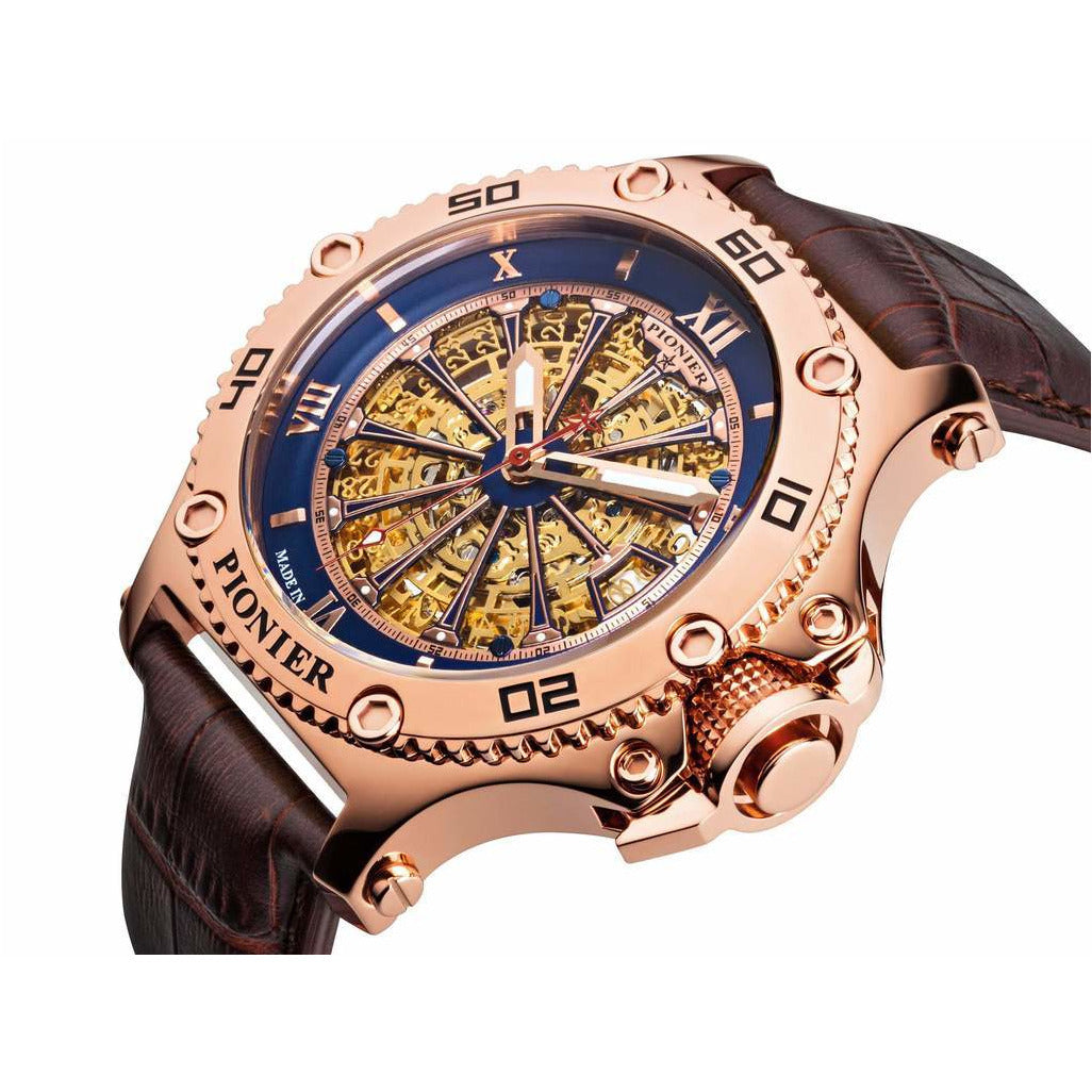 TUFINA GERMANY BARCELONA PIONIER ROSE GOLD | BROWN BLUE Watch