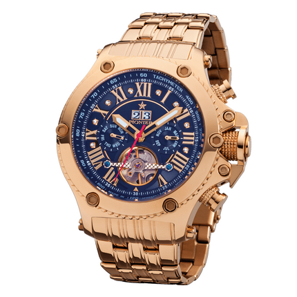 TUFINA GERMANY NEW YORK DIAMONDS PIONIER STEEL ROSE GOLD | BLUE Watch