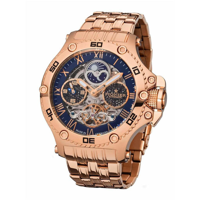 TUFINA GERMANY HAWAII PIONIER DUAL TIME STEEL ROSE GOLD Watch