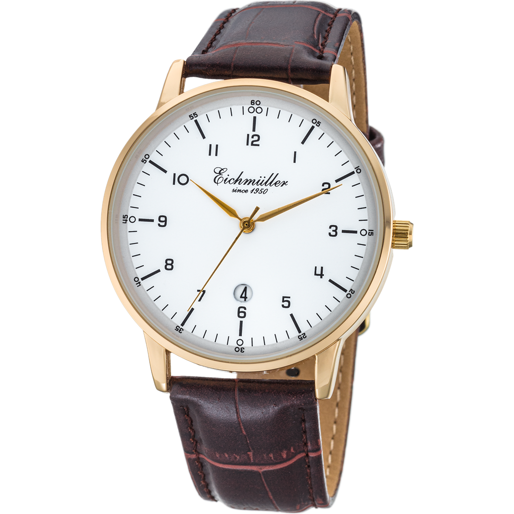 EICHMULLER since 1950 Classic Date Gold/White/Brown Watch
