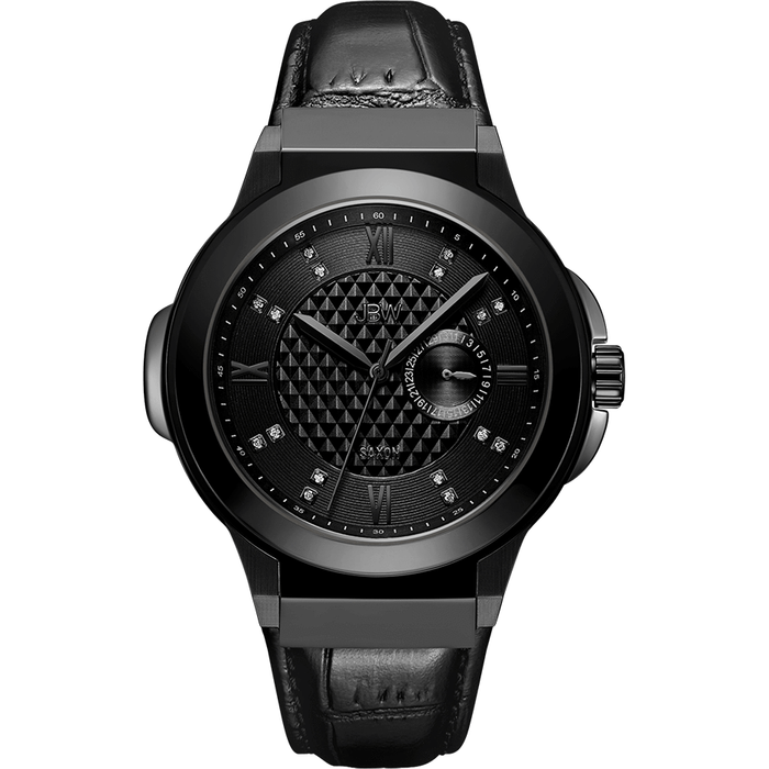 JBW Saxon 48 Black 16 Diamonds Watch